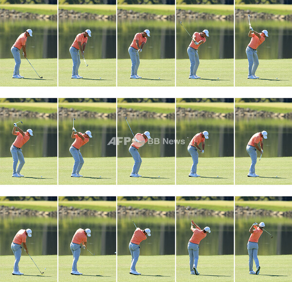 미국프로골프(PGA) 투어에서 활약하는 로리 맥길로이가 골프 스윙을 하는 연속 동작이다. 사진제공=ⓒAFPBBNews = News1