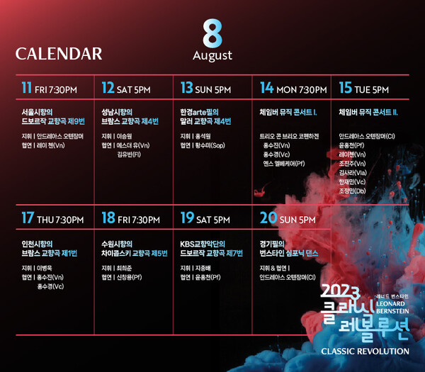 롯데문화재단의 2023 클래식 레볼루션 ‘레너드 번스타인’이 8월11일부터 20일까지 열리는 가운데 모두 아홉 번의 콘서트를 준비했다. ⓒ롯데콘서트홀 제공
