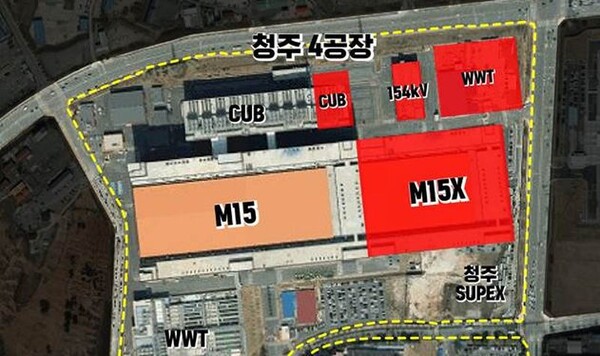 SK하이닉스의 신규 팹 'M15X'가 건설되는 청주캠퍼스 단지도. 사진=SK하이닉스 제공