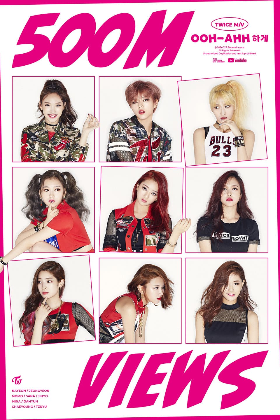 TWICE Achieves 500 Million Views with 'Like OOH-AHH,' Proving